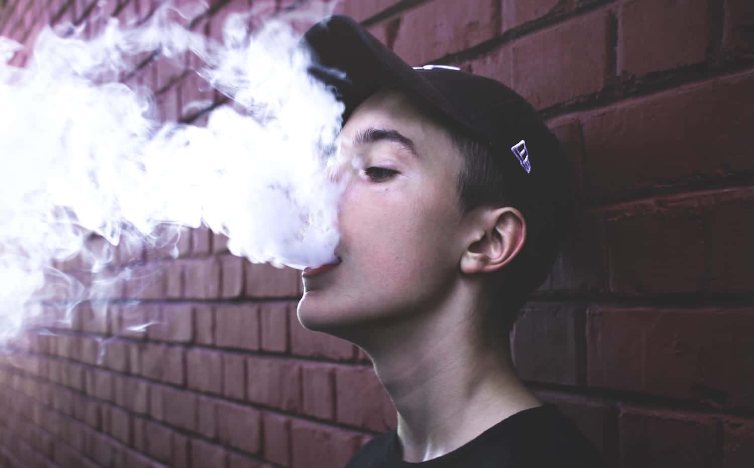 Teenager smoking.